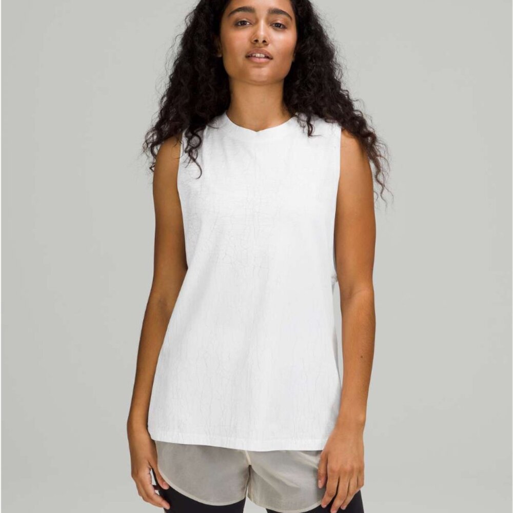Lululemon All Yours Tank Top Thread Dye White Silver Drop